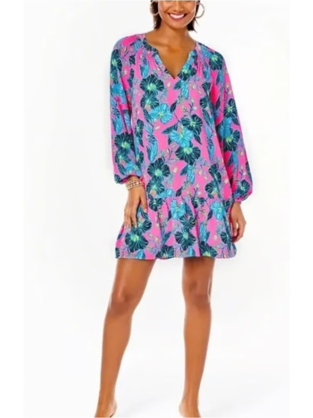 Lilly Pulitzer Lucee Dress Pink Isle Blooming For You Size Medium